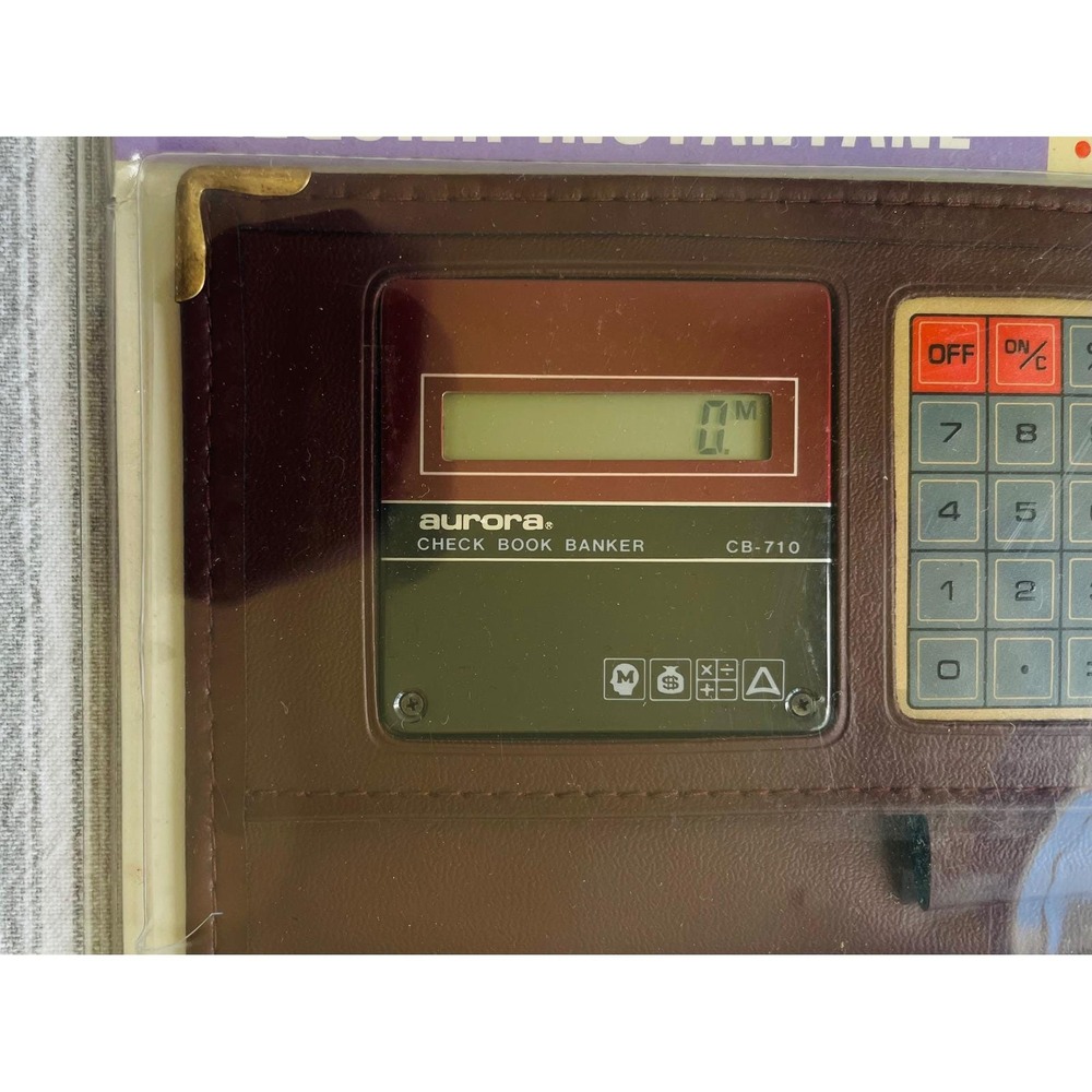 Vintage Aurora CB-710 Instant Checkbook Banker Calculator Designer Wallet WORKS! - Picture 4 of 7